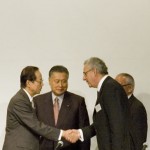 PM Fukuda, former PM Mori and Michel Kazatchkine of the Global Fund.