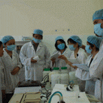 Delegation members visit Pham Ngoc Thach hospital in Vietnam for a briefing on tuberculosis treatment.